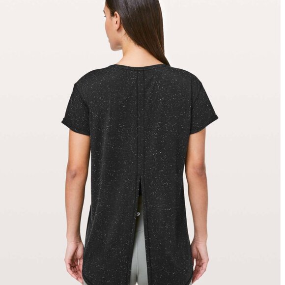 Lululemon Part Ways Tee Speckled Black / White Size 8 - Picture 7 of 15